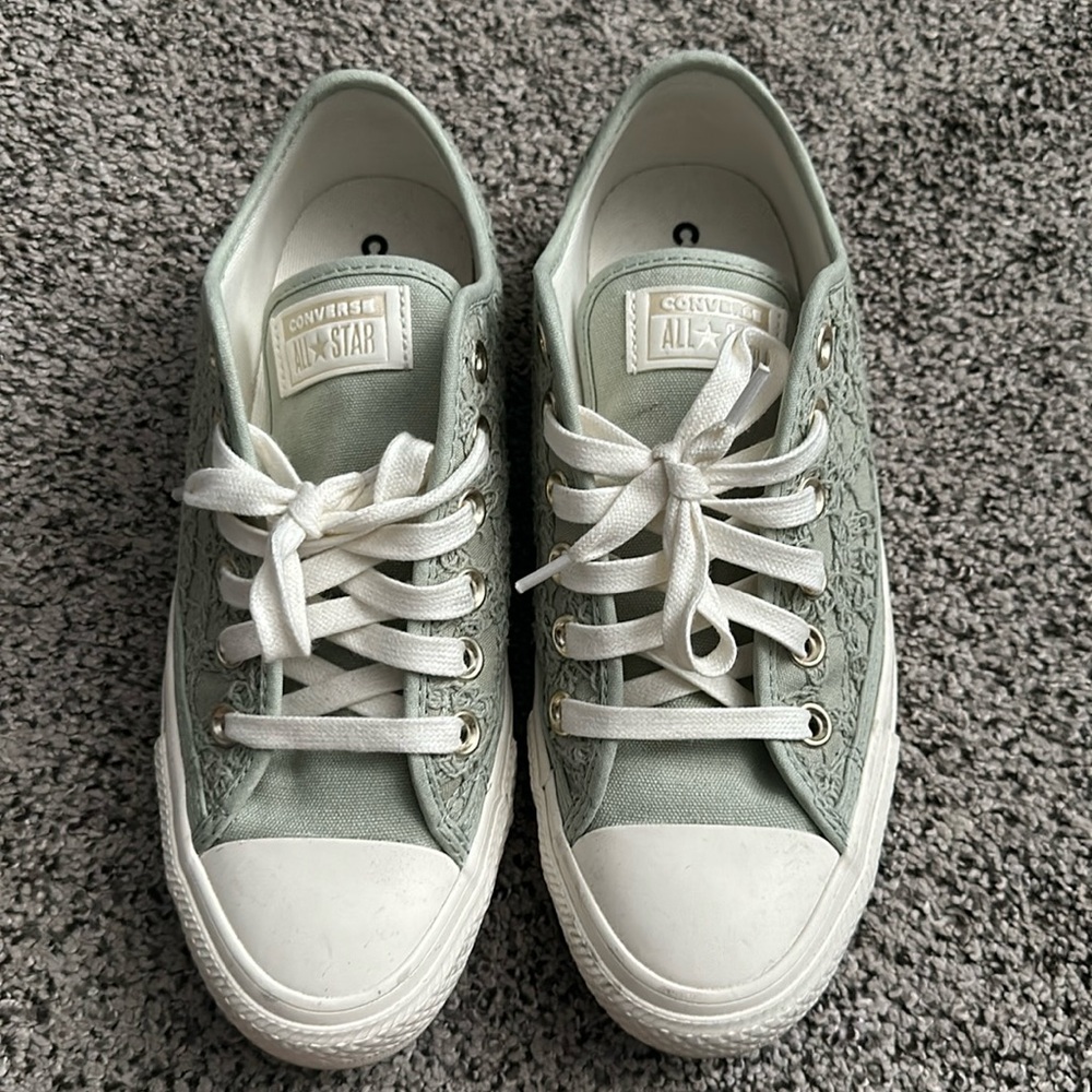 Converse Ctas OX Low Top Sneakers Green Knit Canvas Skate A06226C